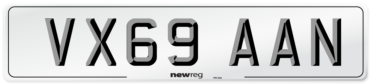 VX69 AAN Number Plate from New Reg
